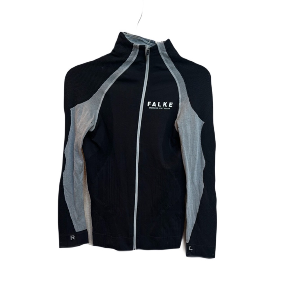 Falke Erogonomic Sport System Sz Small Black Gray Long Sleeve Top